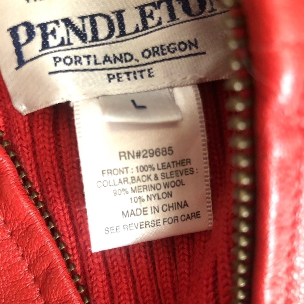Pendleton ribbed and leather jacket - Picture 5 of 5
